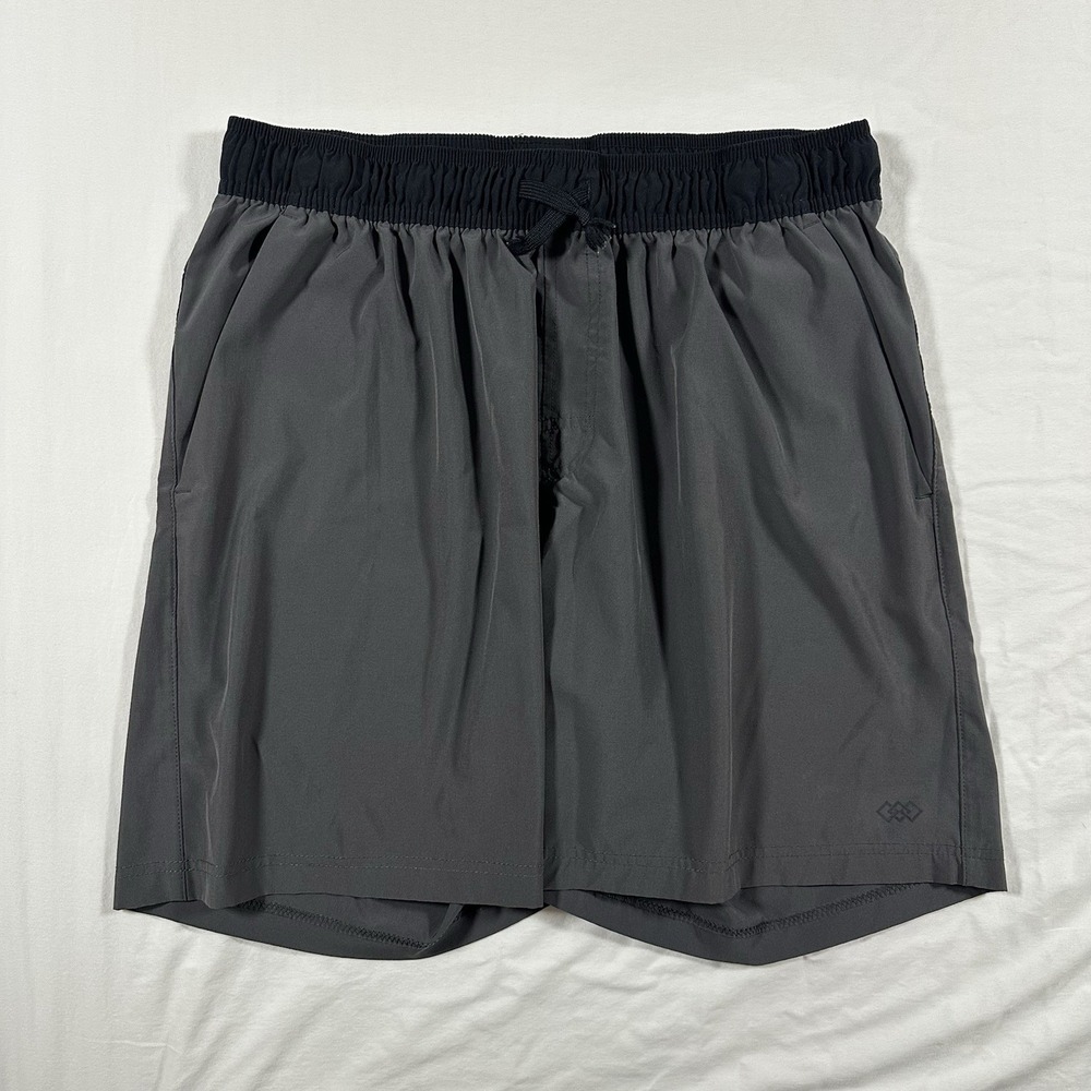 LEG3ND Shorts Men's XL Stretch Drawstring Pocket‎ Athletic Activewear Gray Black